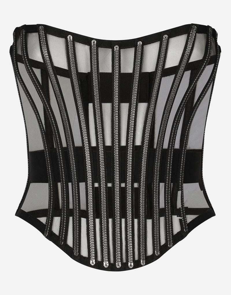 Tulle corset belt with boning 1