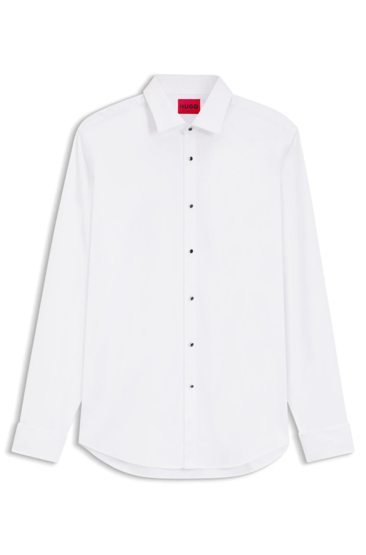 SLIM-FIT SHIRT IN STRUCTURED COTTON POPLIN - 1
