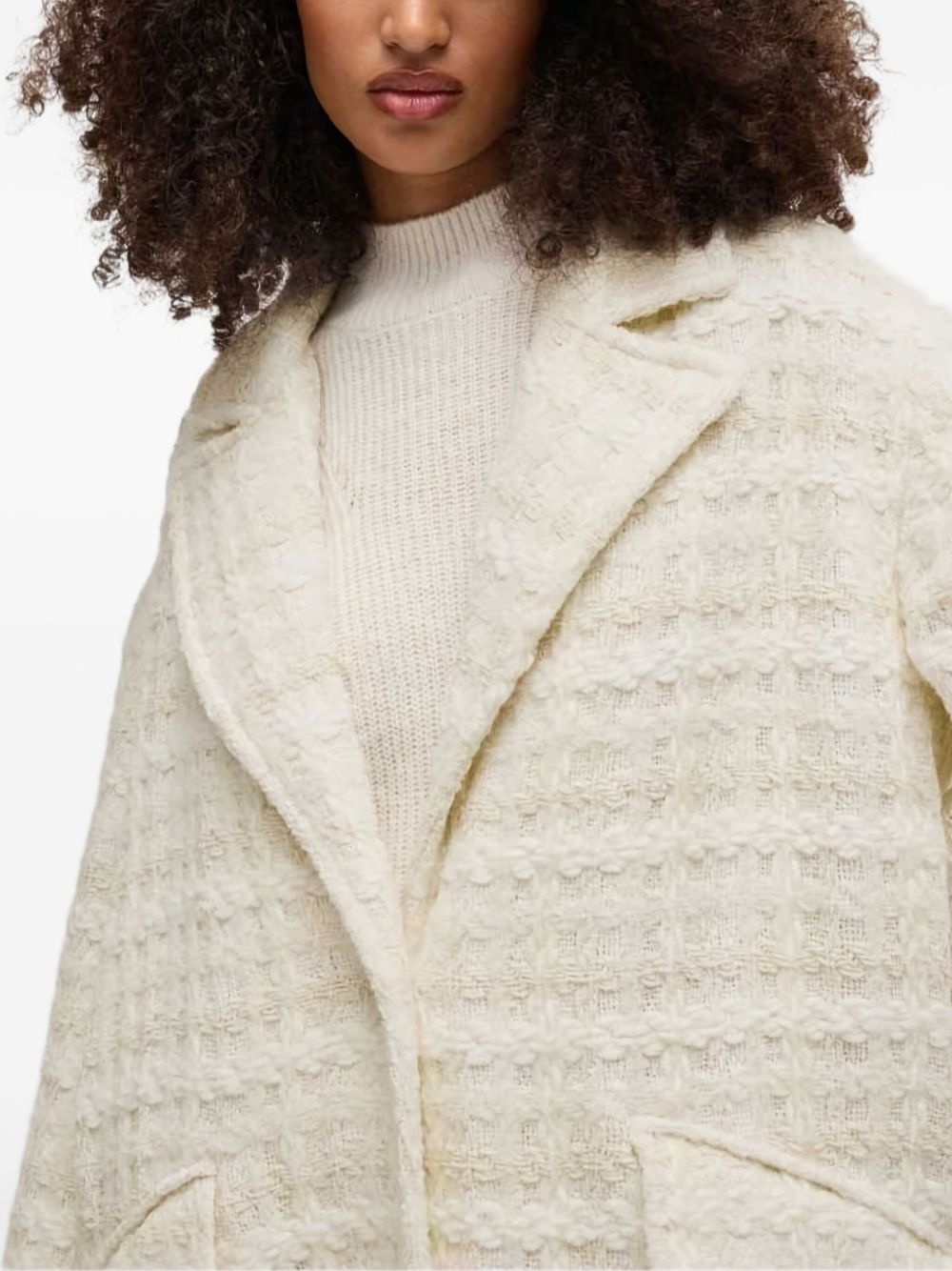 bouclé-knit coat - 5