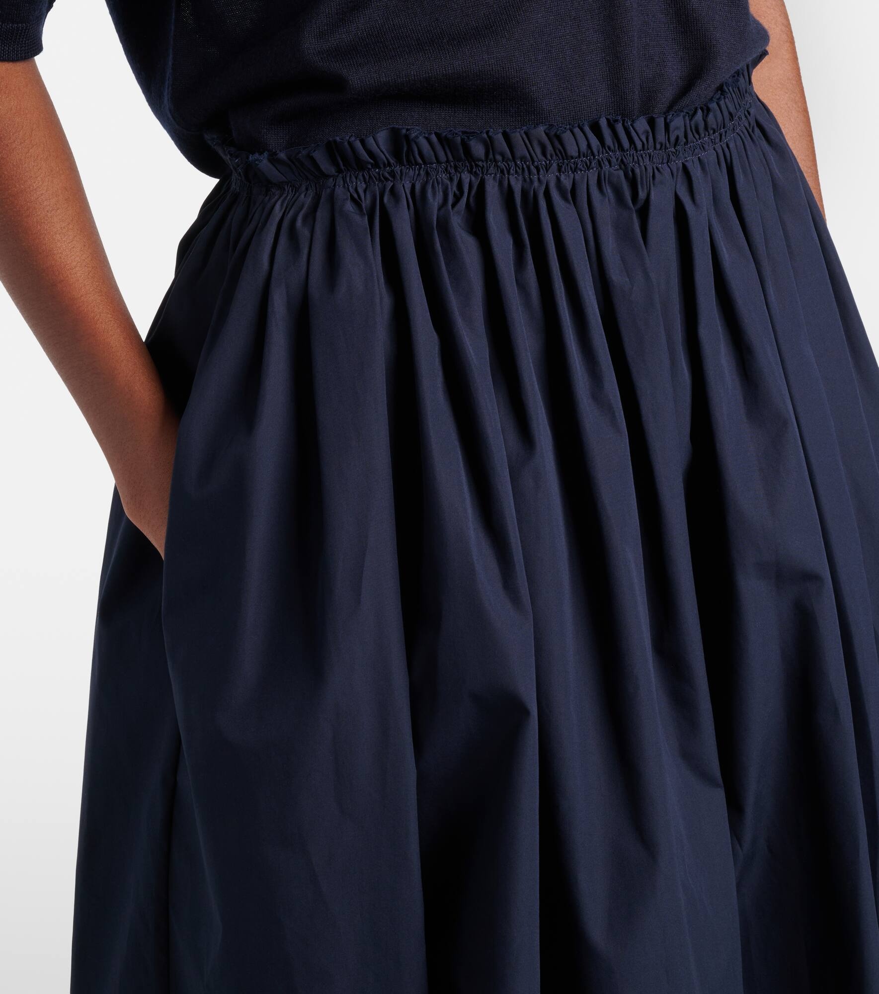 Chiara cotton poplin midi skirt - 4