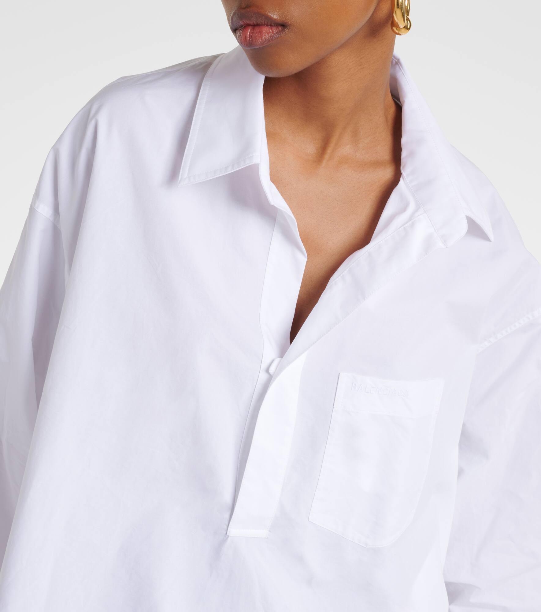 Oversized cotton poplin shirt - 4