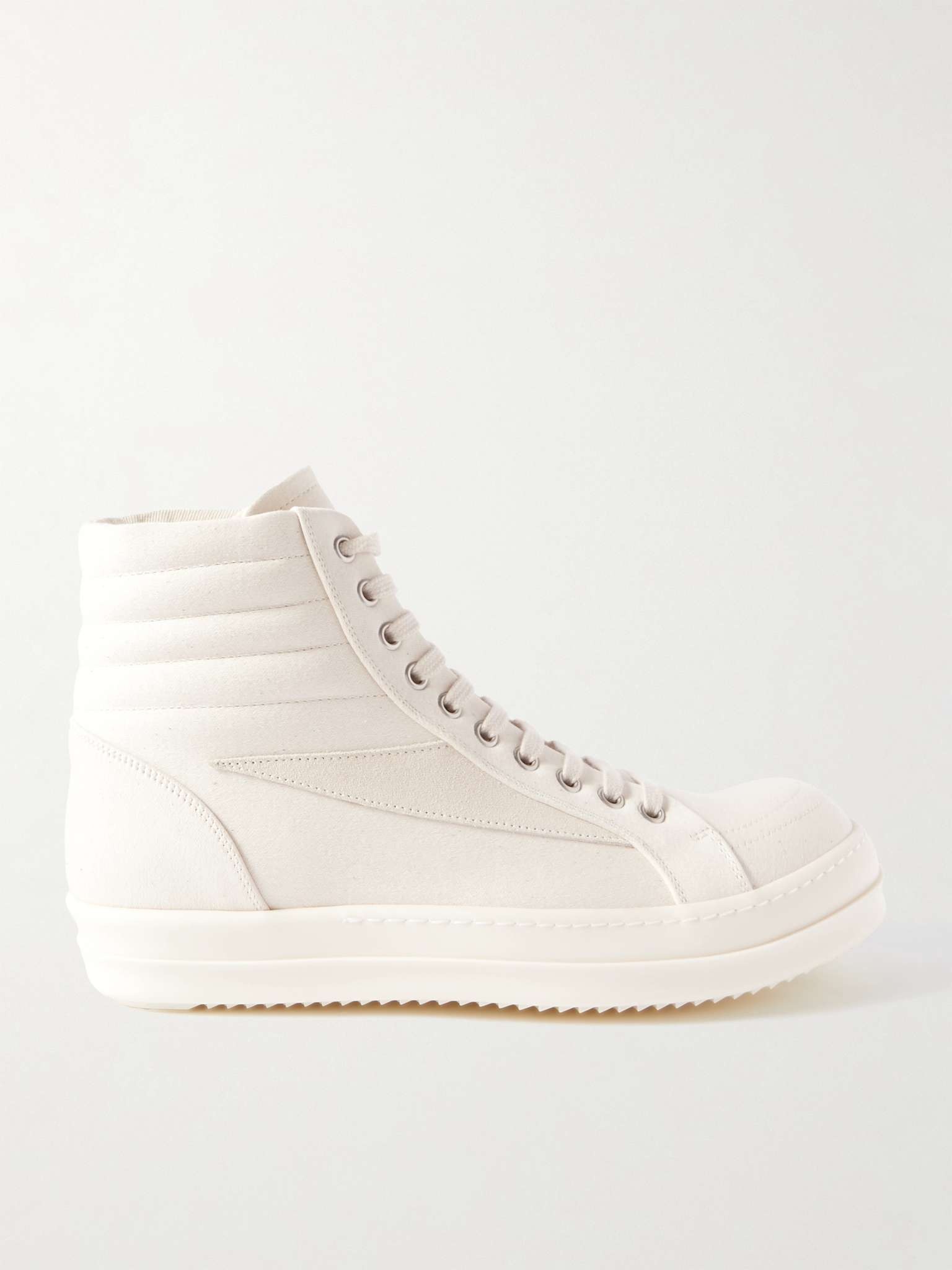 Vintage Suede-Trimmed Canvas High-Top Sneakers - 1
