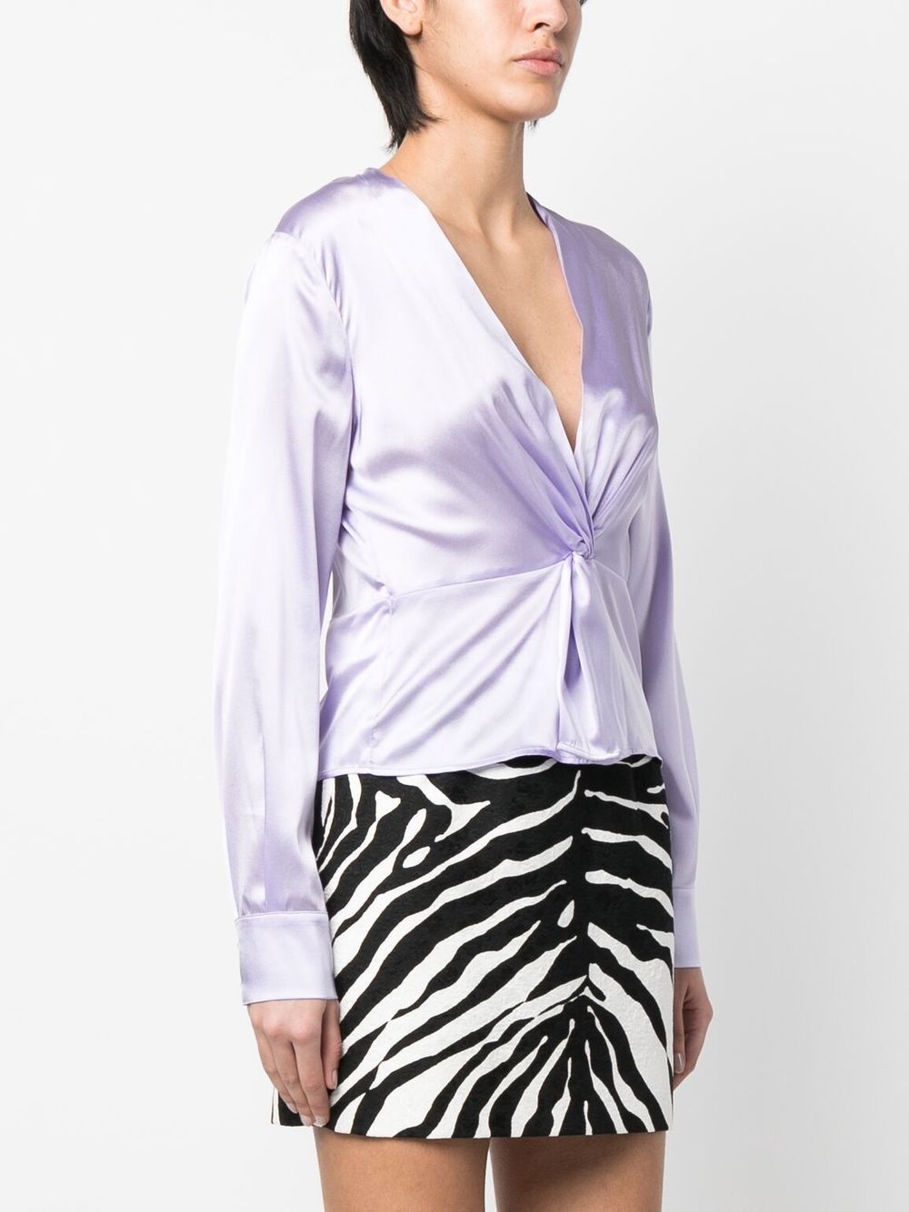 twist-front silk blouse - 3