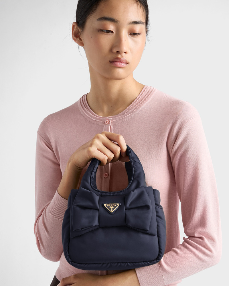 Padded Re-Nylon mini-bag with bow 7