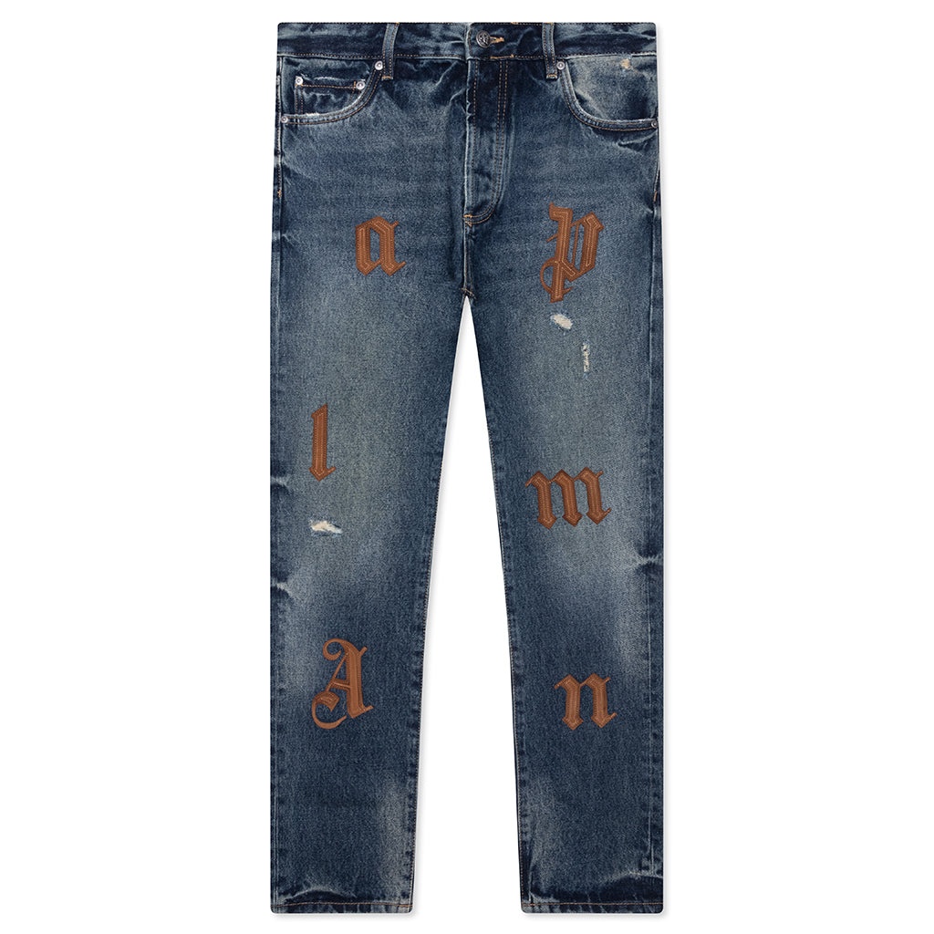 LOGO PATCH 5 POCKETS - BLUE/GOLDEN BROWN - 1
