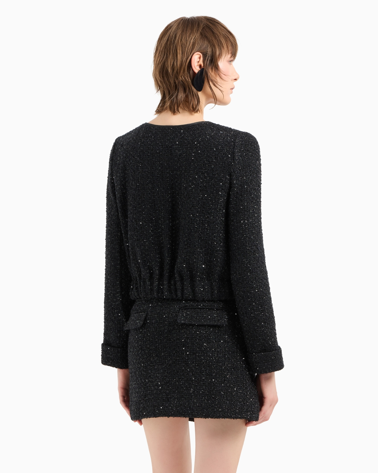 Lurex tweed mini skirt with micro sequins - 3