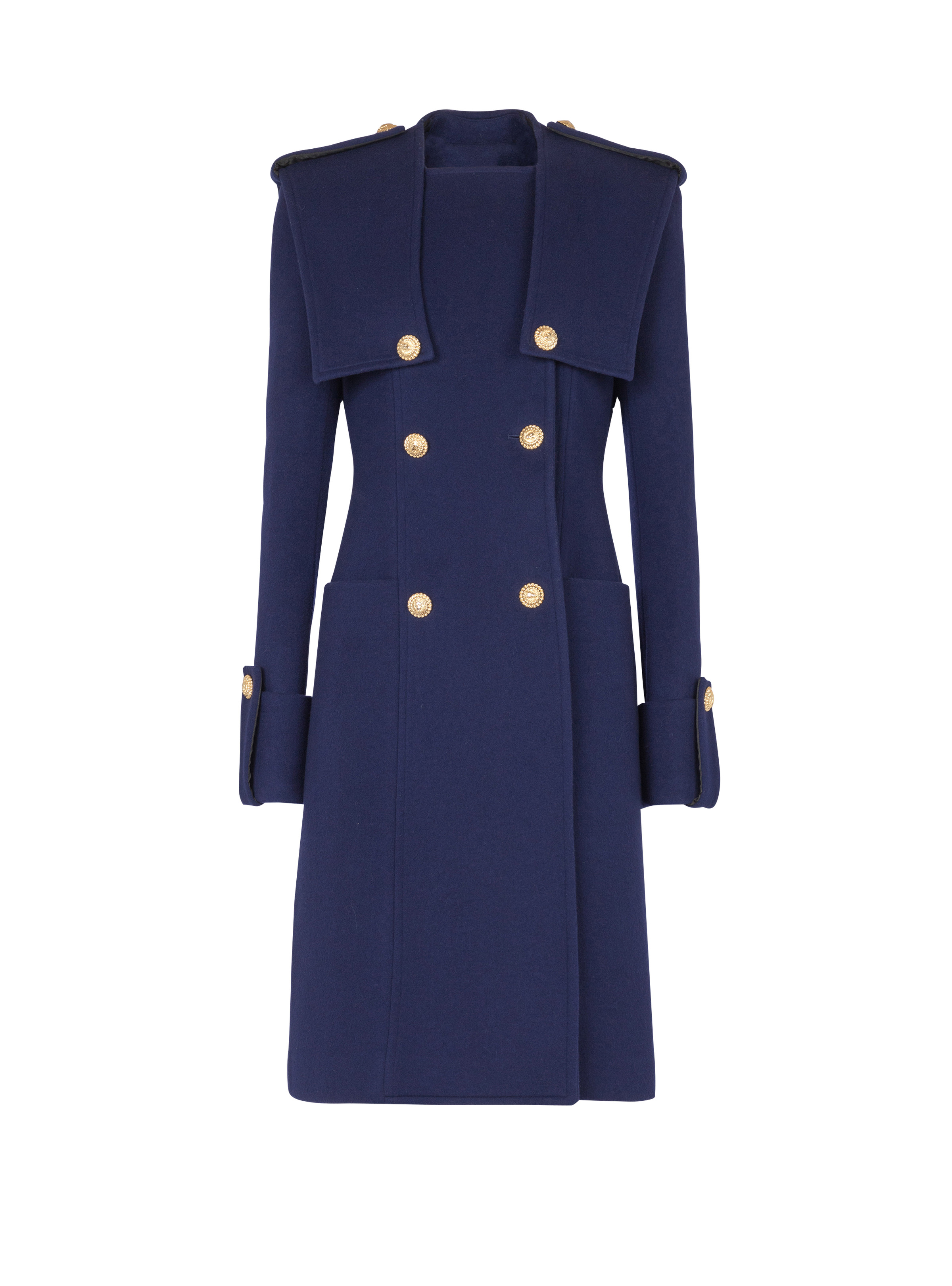 Wool and cashmere button-down trench coat - 1
