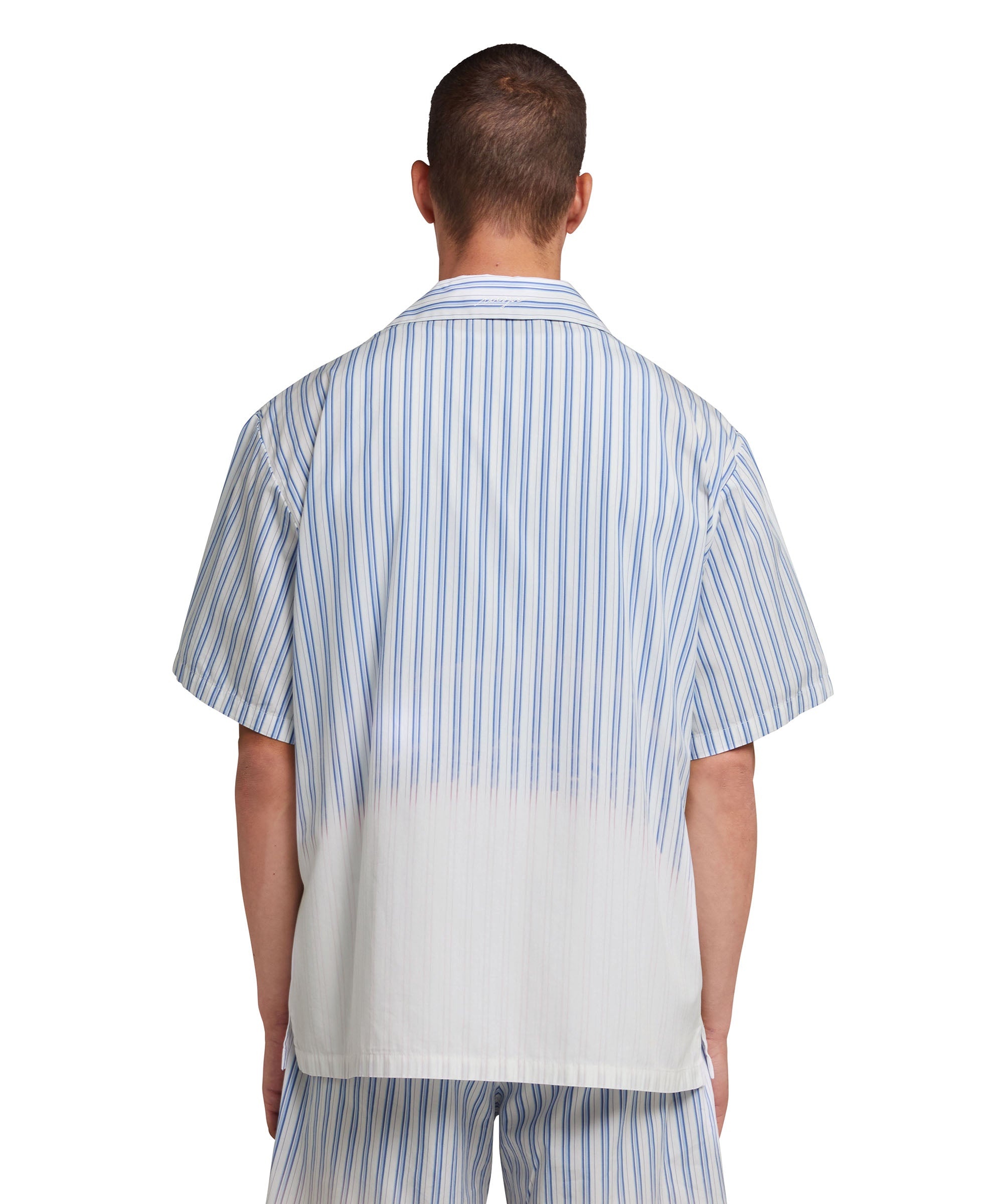Poplin bowling shirt with faded treatment - 3