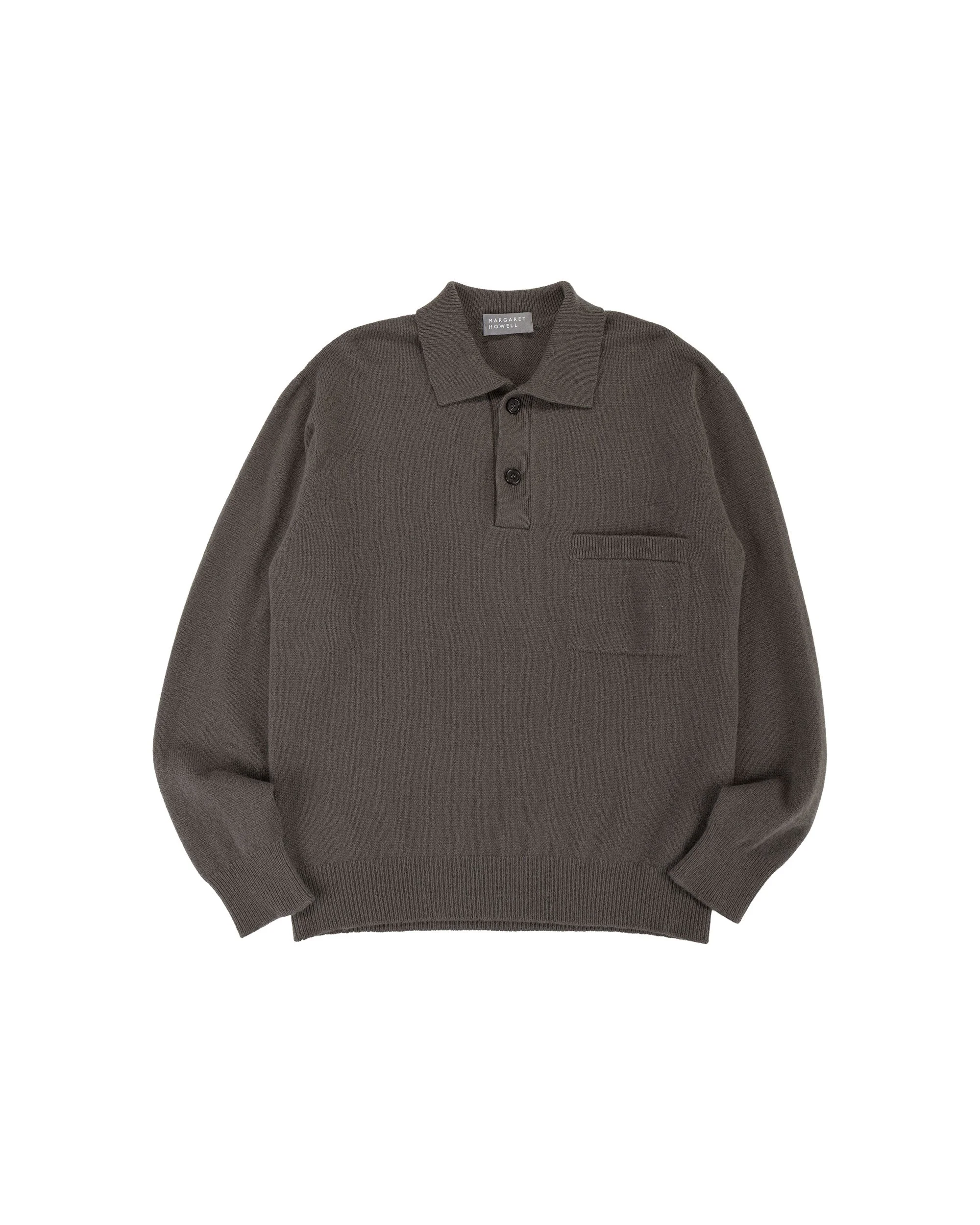 Seamless Pocket Polo Shirt Merino Cashmere Graphite - 1