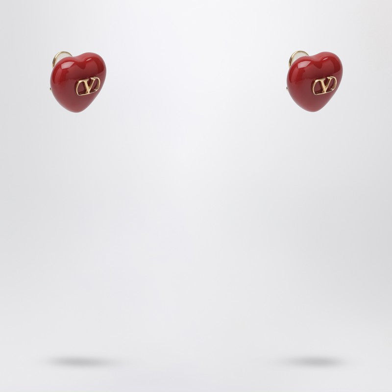 Valentino Garavani Royal Heart Red Earrings Women - 2