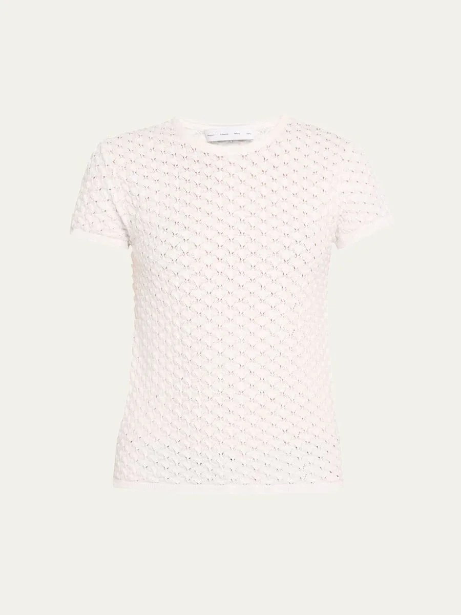 Quincy Short-Sleeve Crochet Top - 1