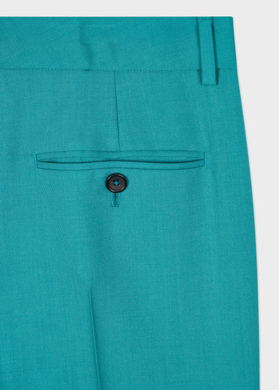 Paul Smith Women's Peacock Blue Wool-Hopsack Slim-Fit Trousers outlook