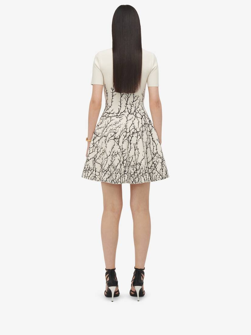 Women's Thorn Branches Mini Dress in Ivory/black - 4