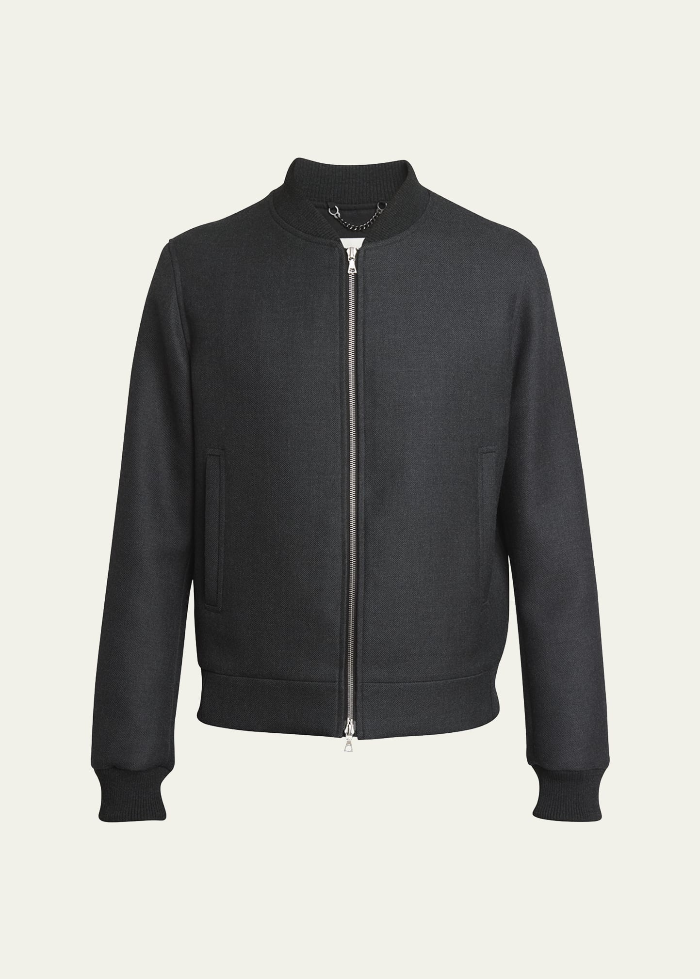 Men's Wool Gabardine Bomber Jacket - 1