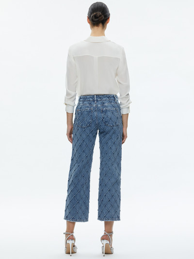 Alice + Olivia WEEZY QUILTED EMBELLISHED CROPPED MID RISE JEAN outlook
