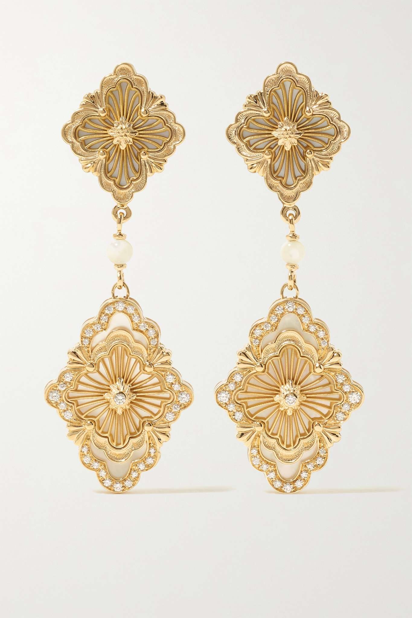 Opera Tulle 18-karat gold, enamel and diamond earrings - 1