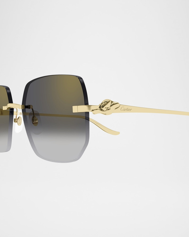 Cartier Rimless Metal Butterfly Sunglasses outlook