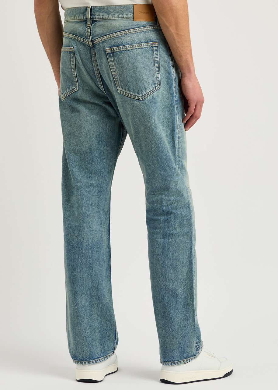 Saint Laurent Distressed Straight-leg Jeans - 3
