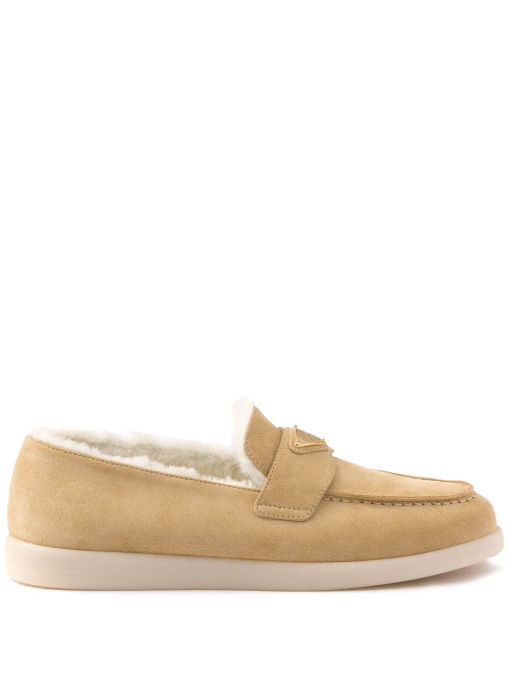 Suede and shearling loafers - 1