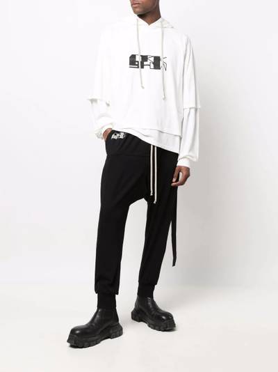 Rick Owens DRKSHDW logo-print cotton hoodie outlook