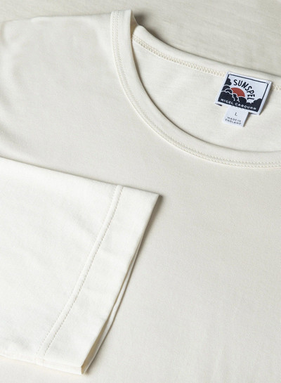 Nigel Cabourn Nigel Cabourn x Sunspel Long Sleeve Pocket T-Shirt in Stone White outlook