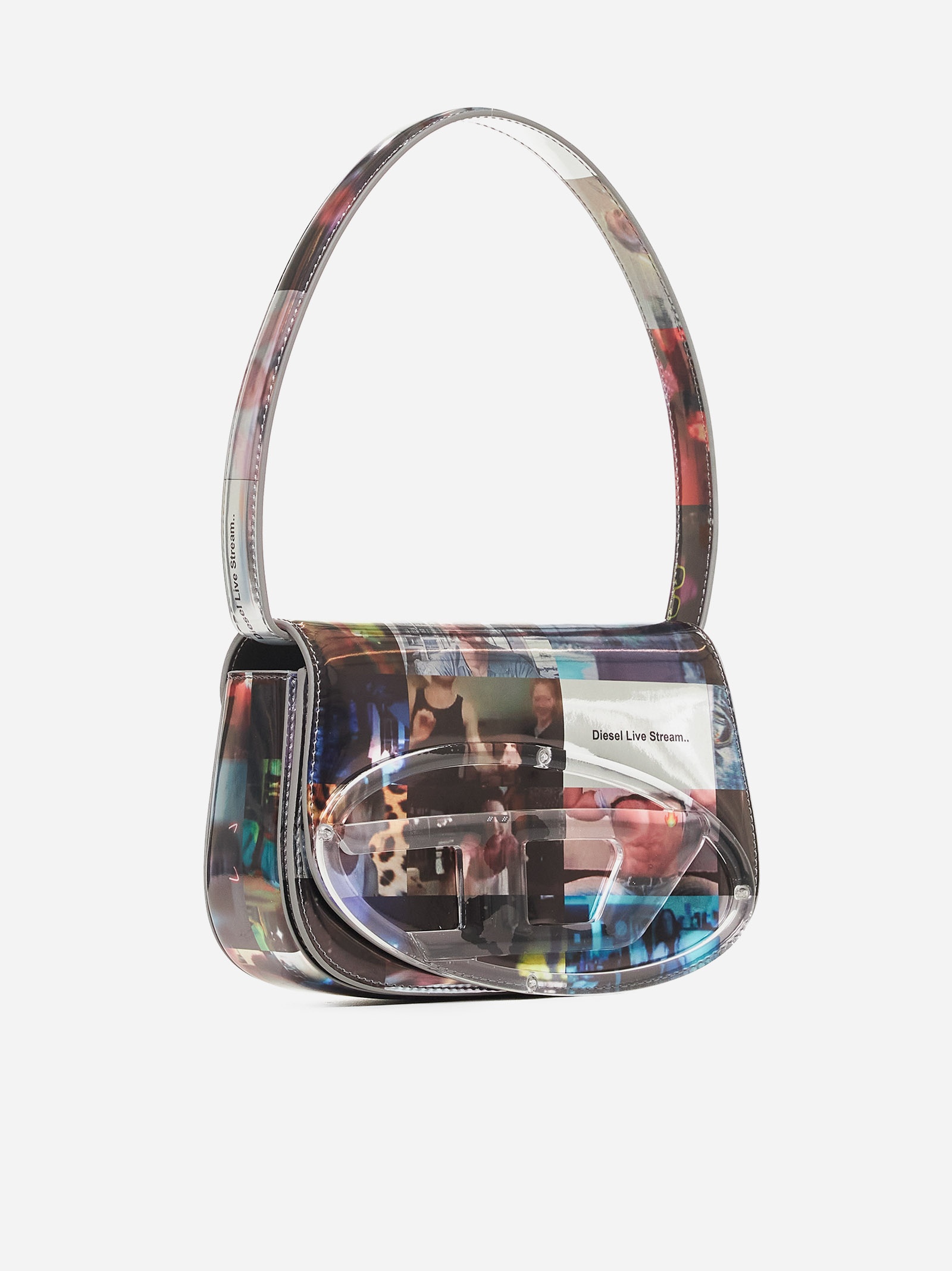 1drt-ilon print patent faux leather bag - 3