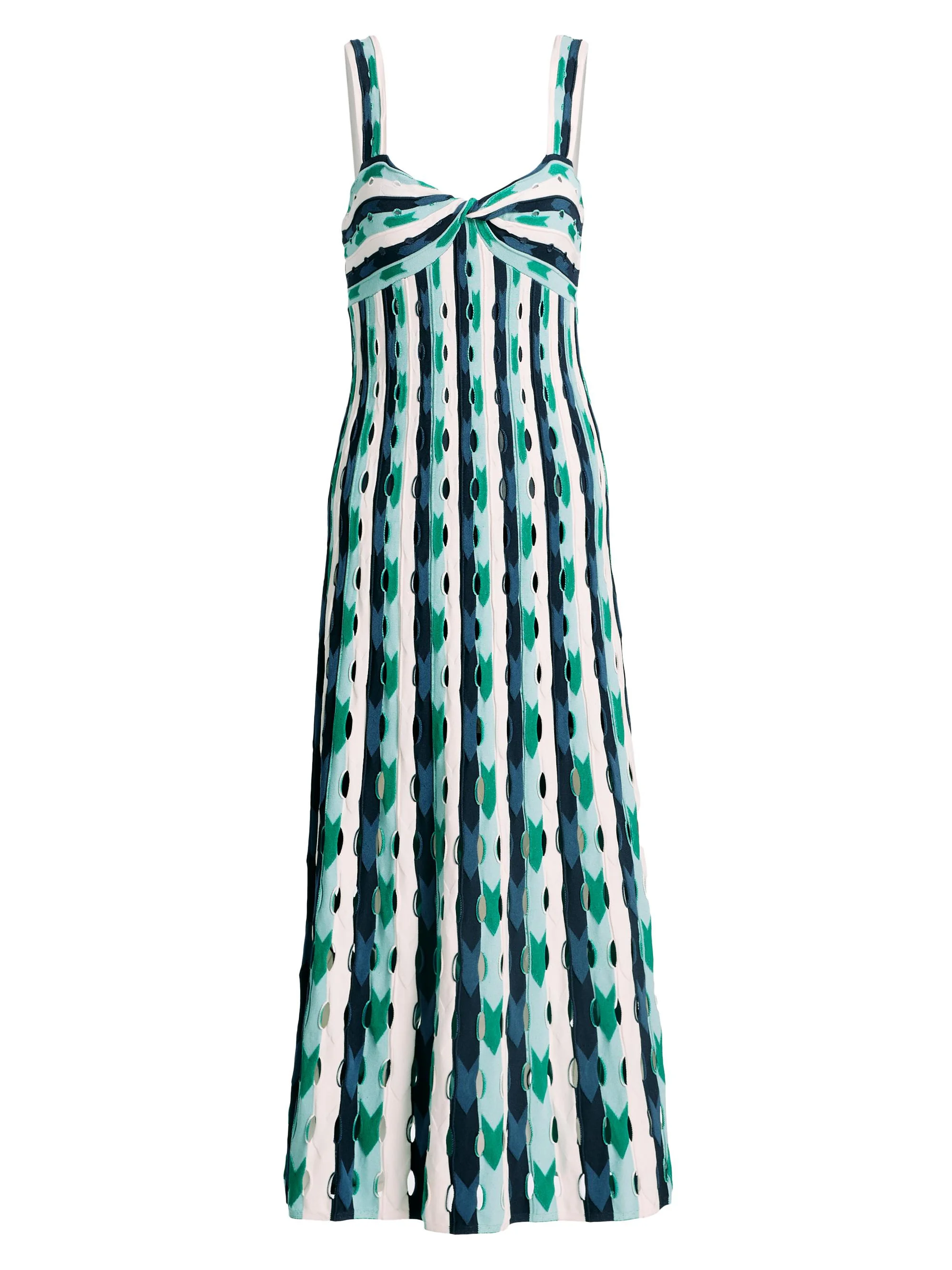 Women's Christina Striped Knit Midi-Dress - Kelly Green Multi - 1