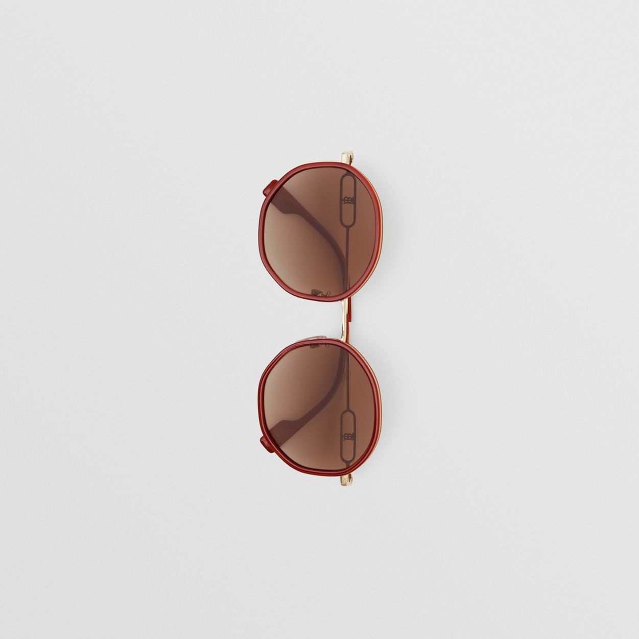 Chain-link Detail Geometric Frame Sunglasses - 3