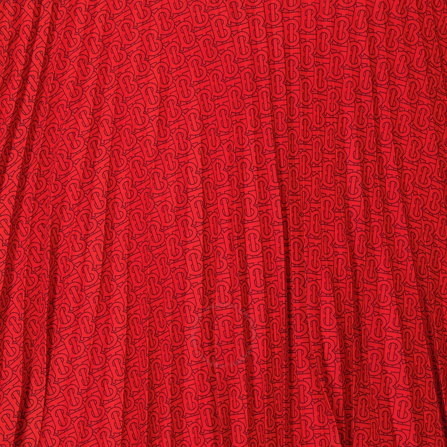 Burberry Ladies Bright Red Monogram Print Plated Skirt - 7