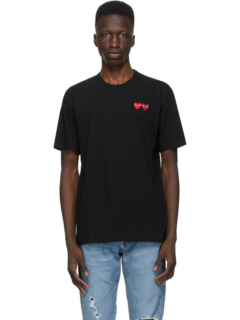 Black Double Heart T-Shirt - 1