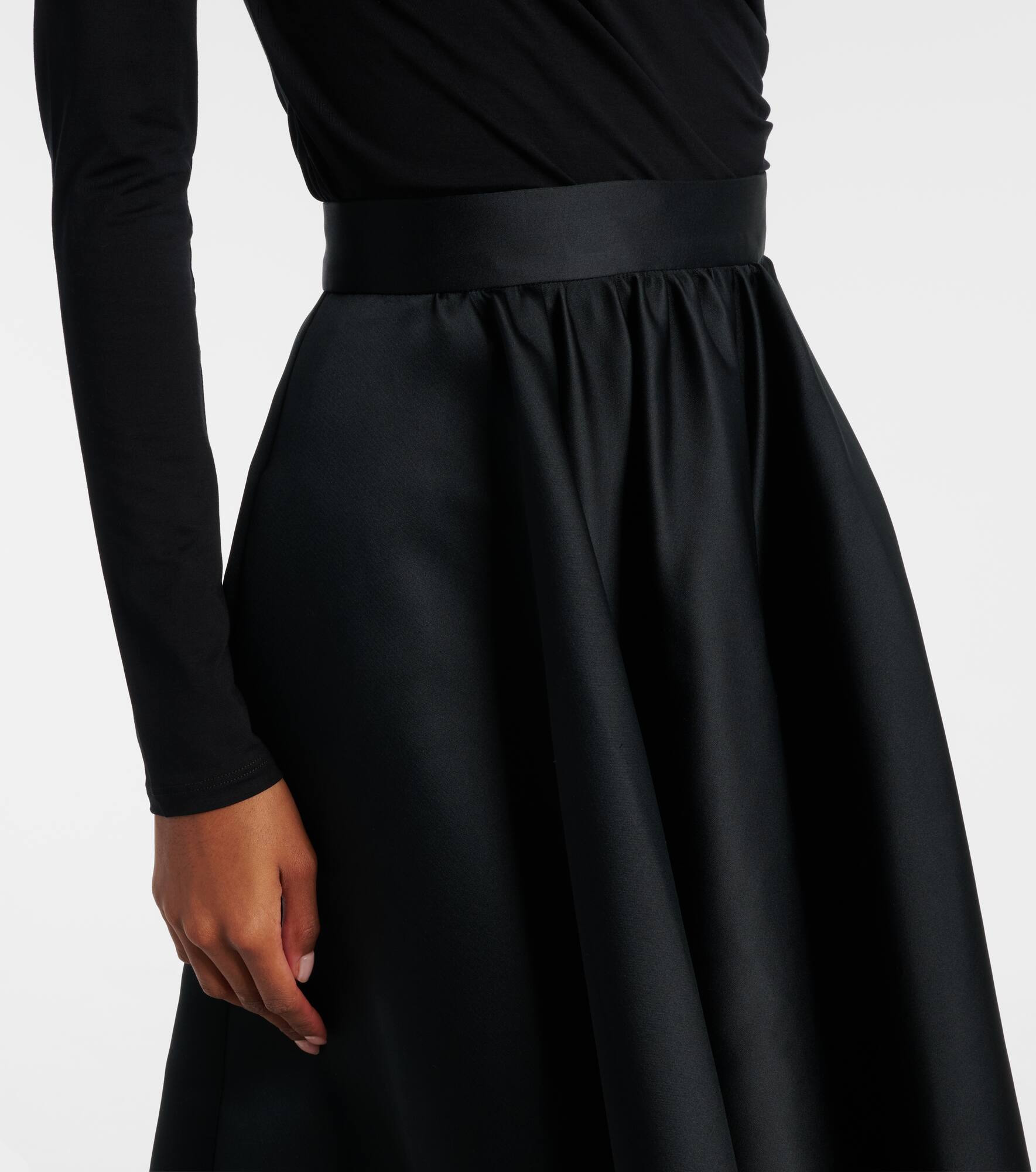 Farneto flared satin midi skirt - 4