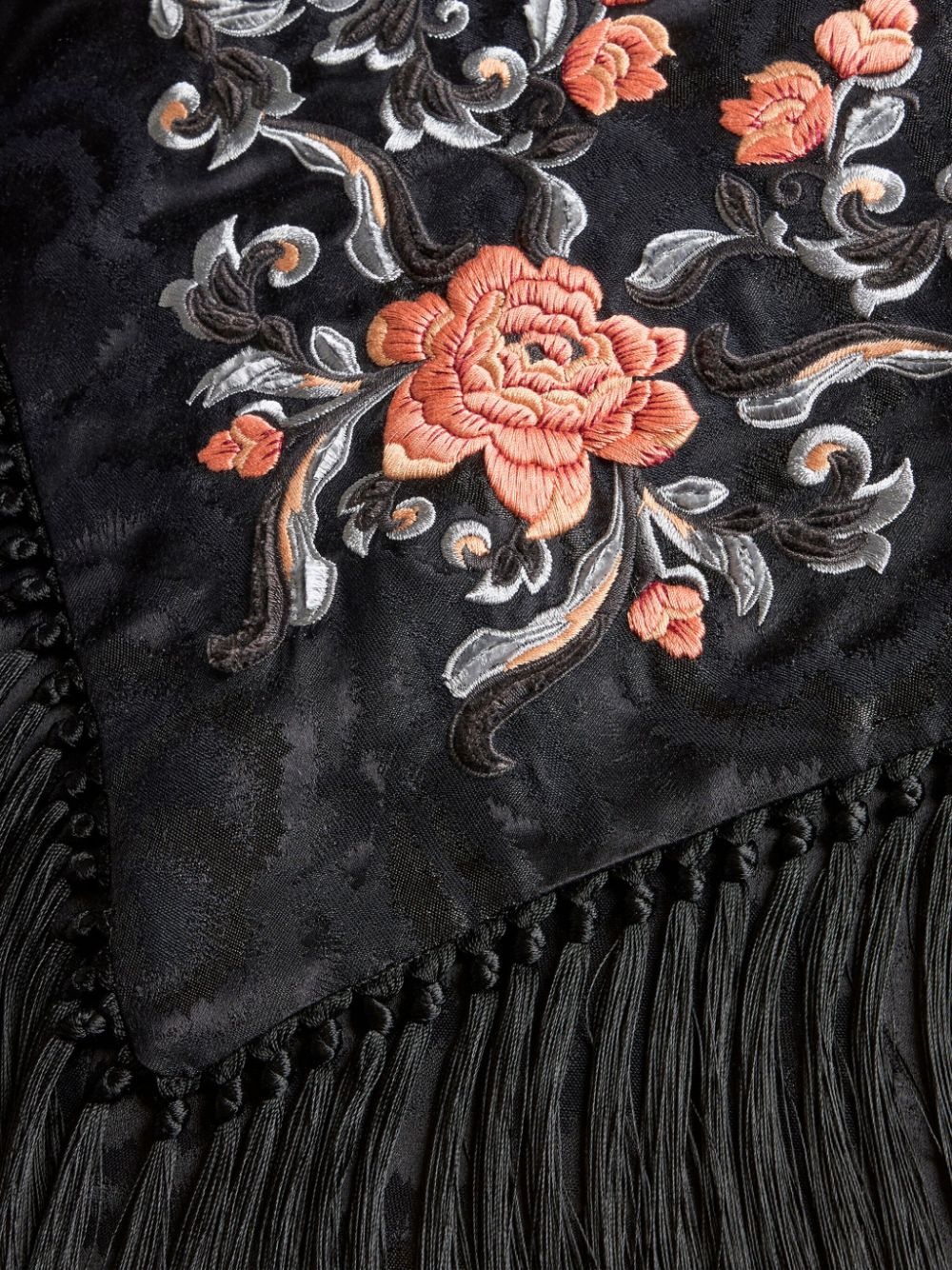 fringe-detail jacquard coat - 6