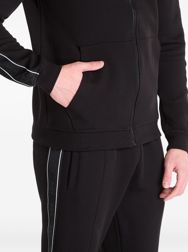 logo-tape zip-up sweatshirt 4