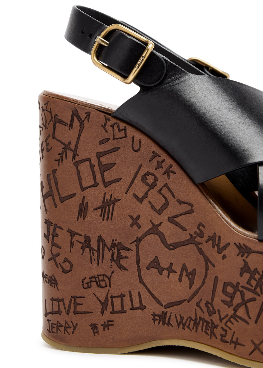 Chloe Maxime 140 Leather Platform Wedge Sandals - 4