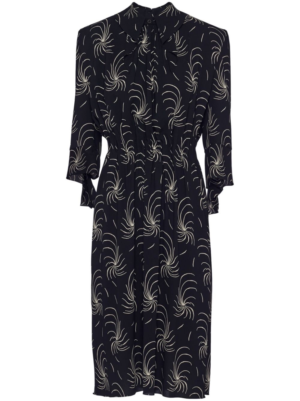 graphic-print crepe shirtdress - 1