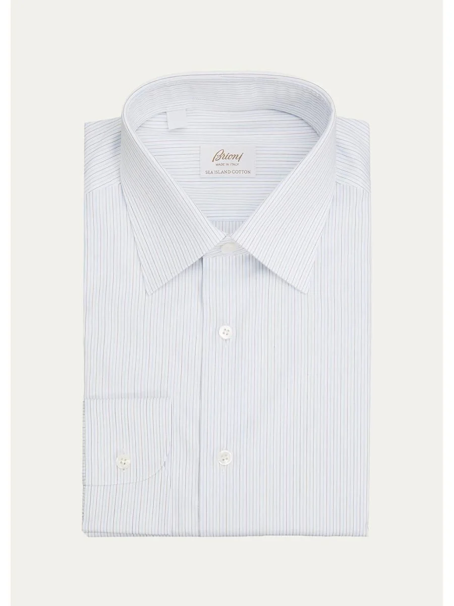 Men's Striped Cotton Dress Shirt - 1