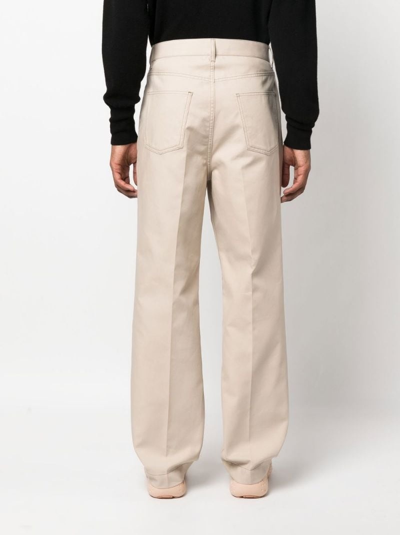 wide-leg contrast-stitch trousers - 4