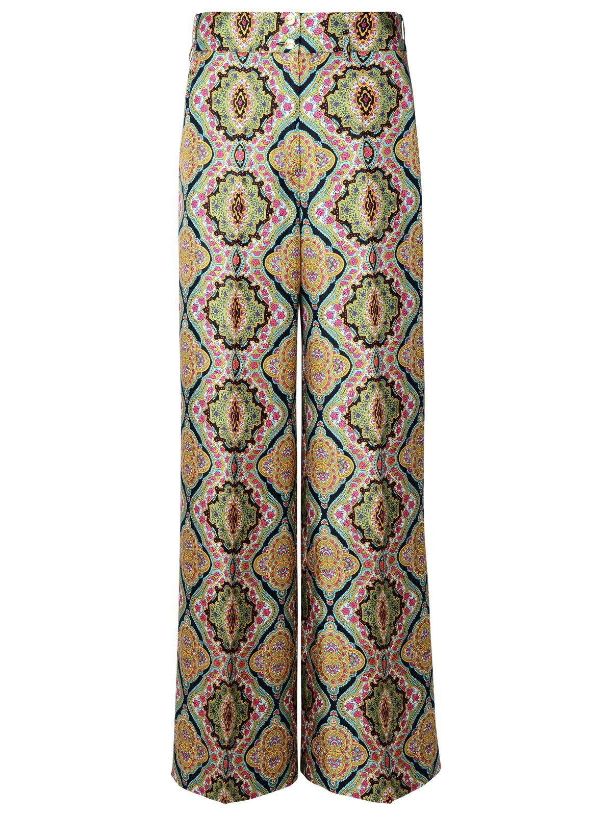 Etro Multi Silk Trousers Women - 1