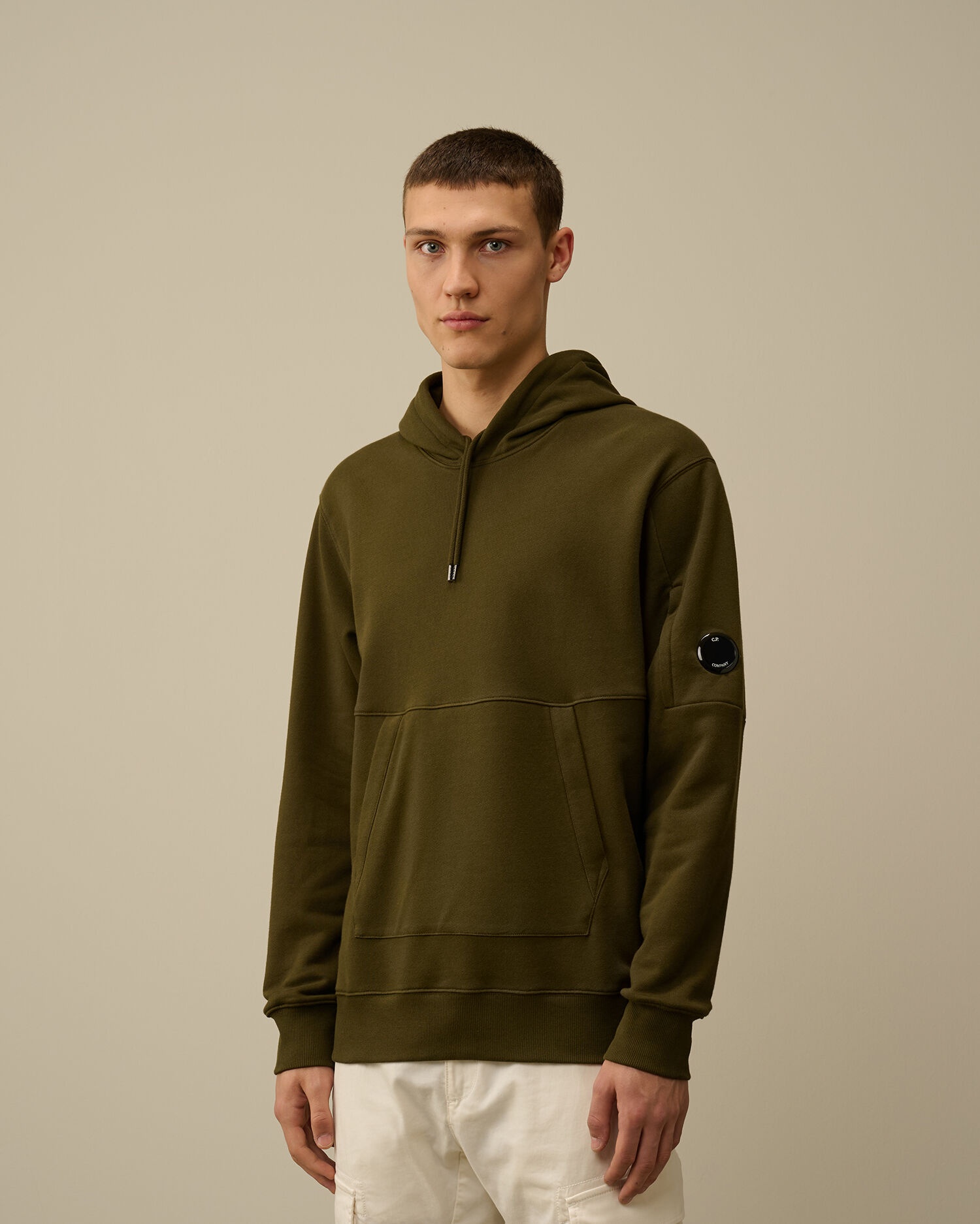 Diagonal Raised Fleece Lens Hooded Sweatshirt - 2