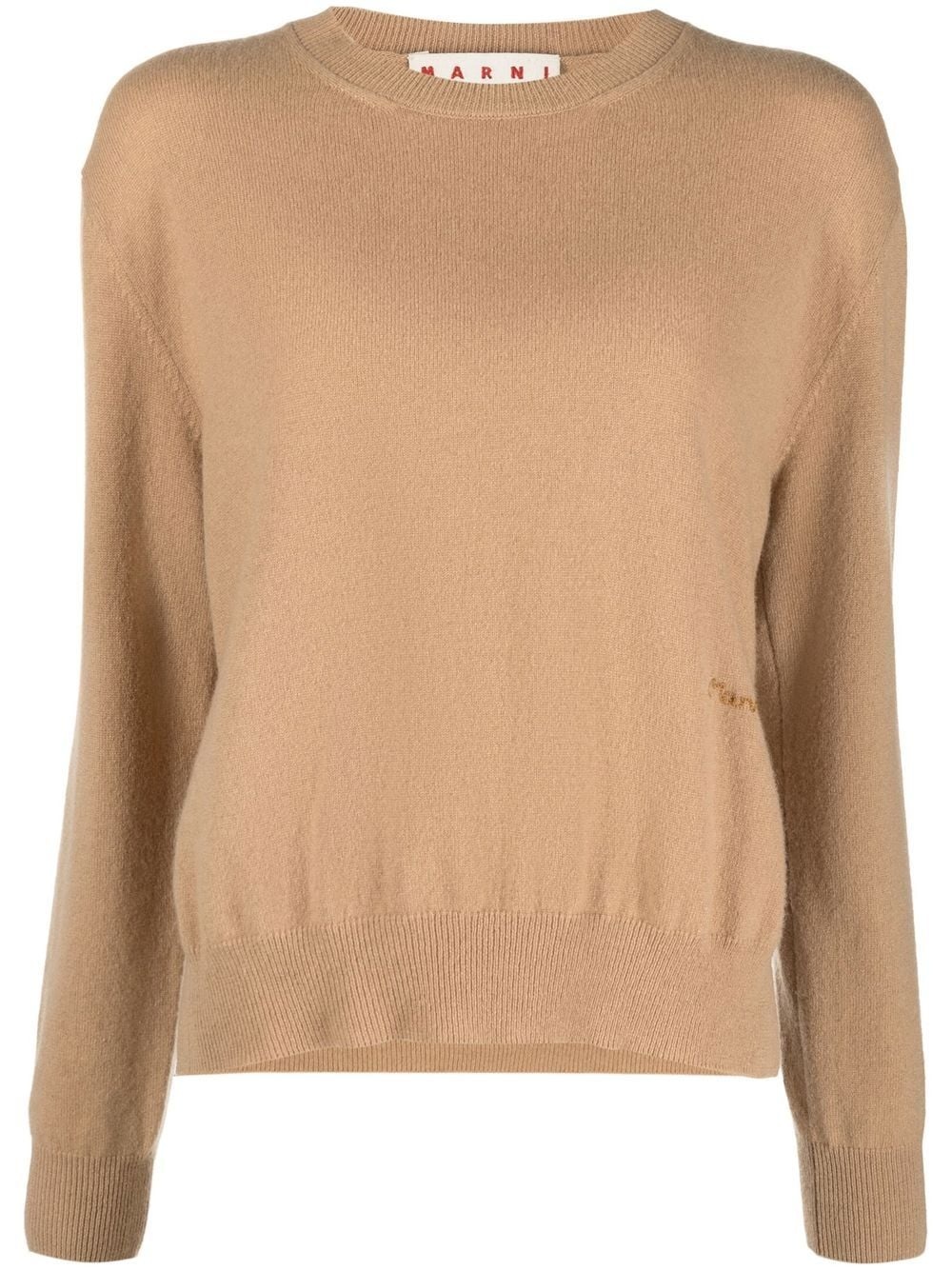 logo-embroidered cashmere jumper - 1