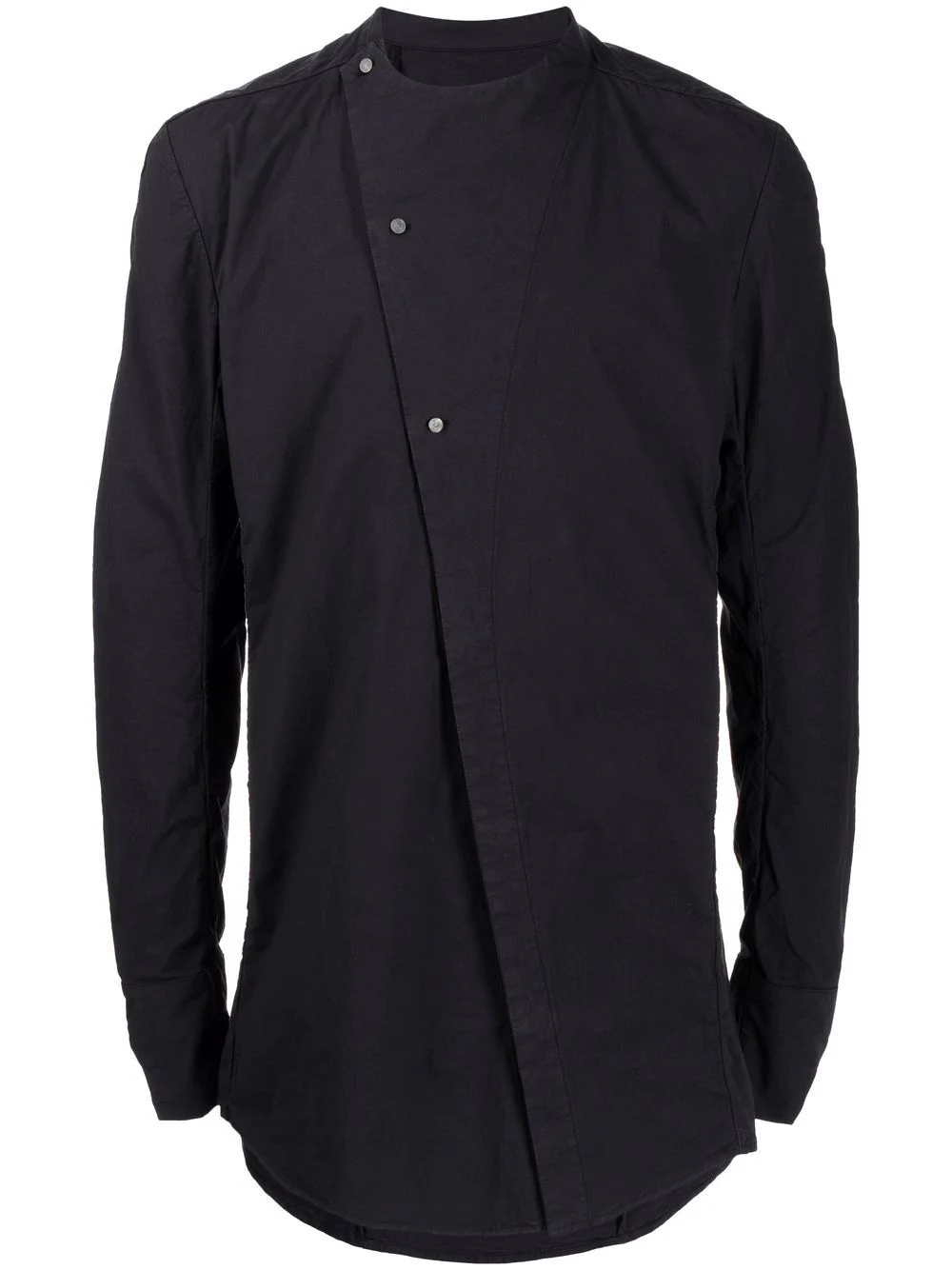 asymmetric button-up long-sleeved shirt - 1