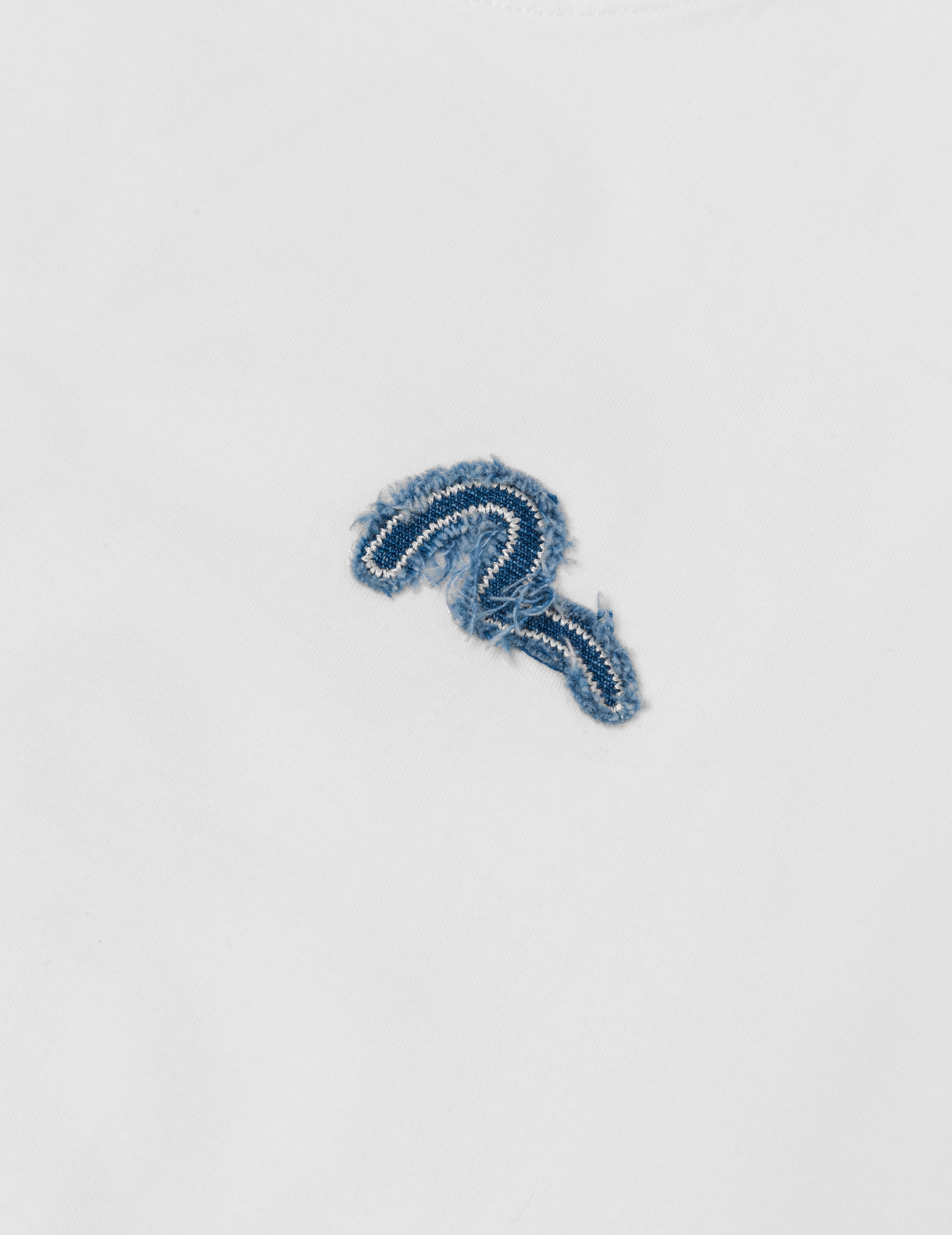 Deconstructed Denim Applique Embroidery Regular Fit T-Shirt - 5