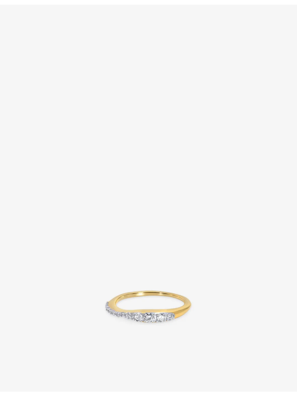 Riva 18ct Yellow Gold-Plated Vermeil Sterling-Silver and 0.18ct Lab-Grown Diamond Stacking Ring - 1