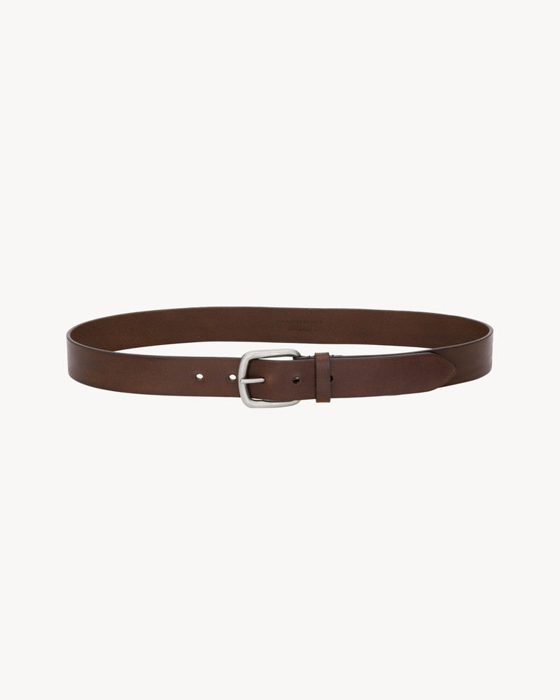 SAINT LAURENT RECTANGULAR BUCKLE BELT IN LEATHER outlook