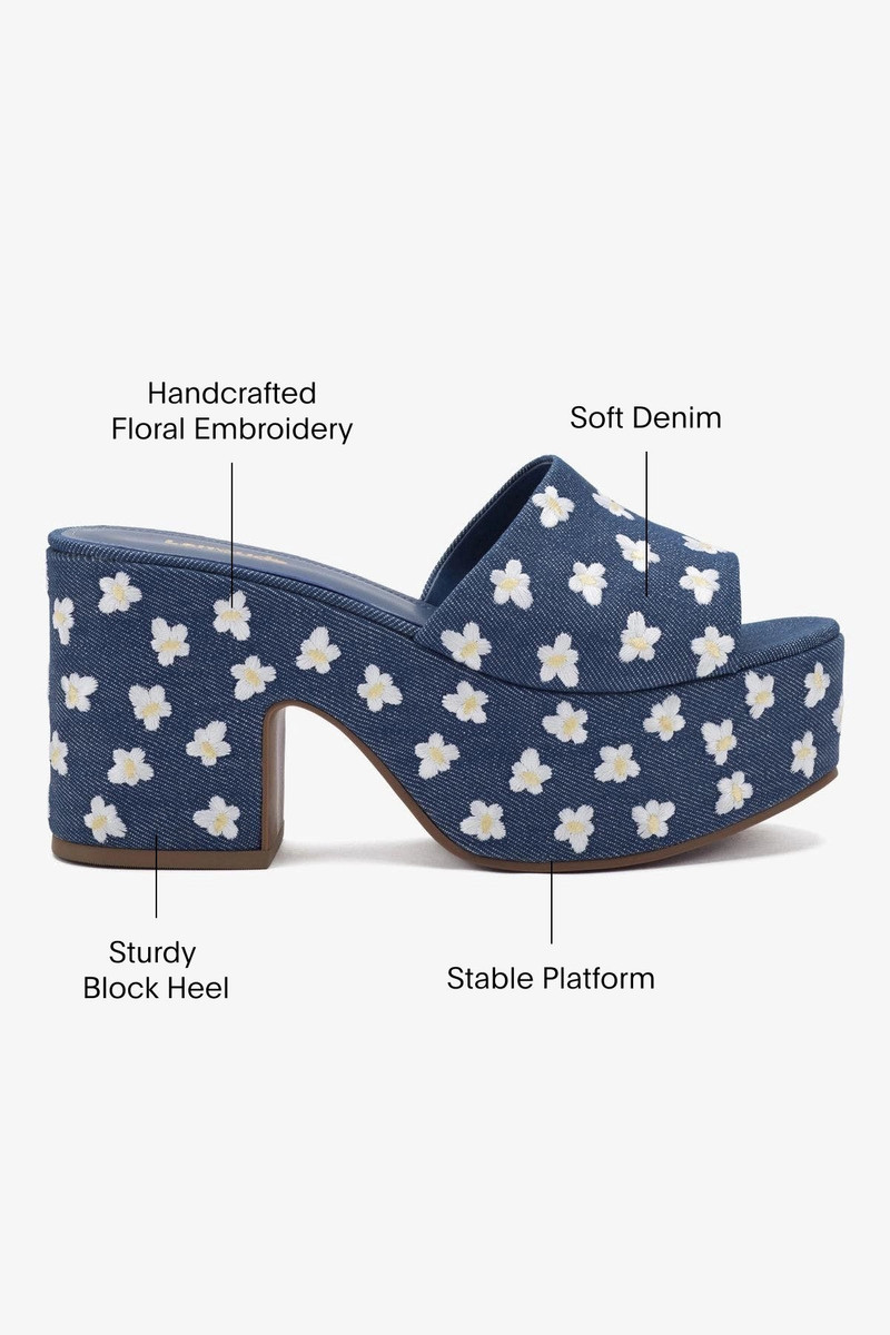 Miso Platform Sandal In Blue Denim 5