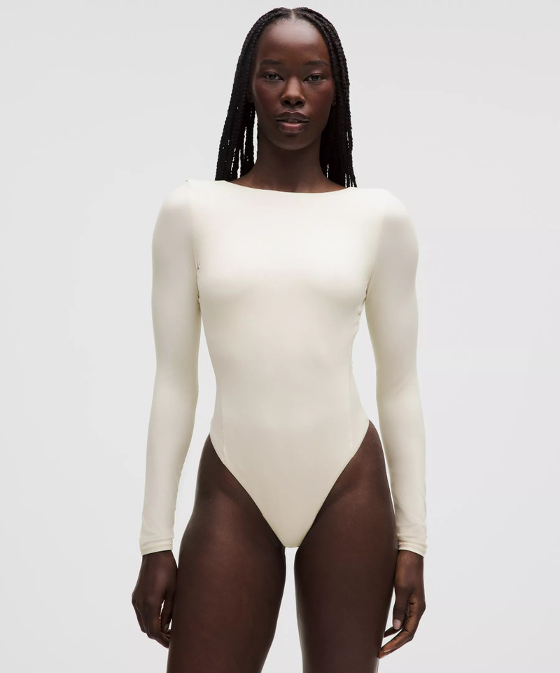 Wundermost Ultra-Soft Nulu Boatneck Scoop-Back Long-Sleeve Bodysuit 1