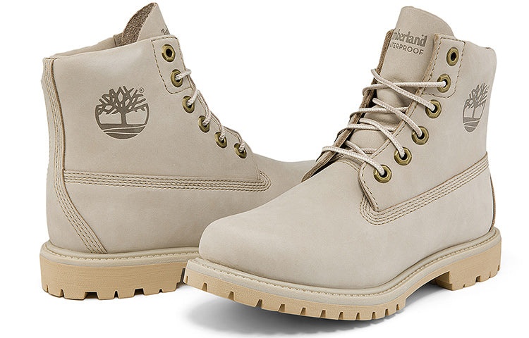 (WMNS) Timberland Paninara Collarless 6 Inch Wide Fit Waterproof Boots 'Light Grey Nubuck' A2M2SW - 5