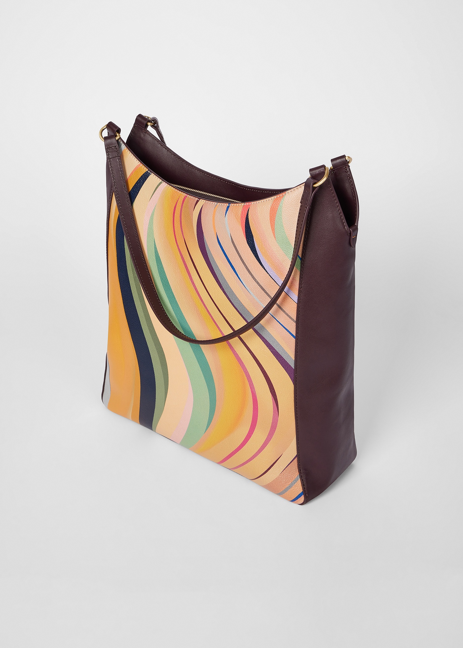 Women's 'Dusky Swirl' Leather Shopper Bag - 6