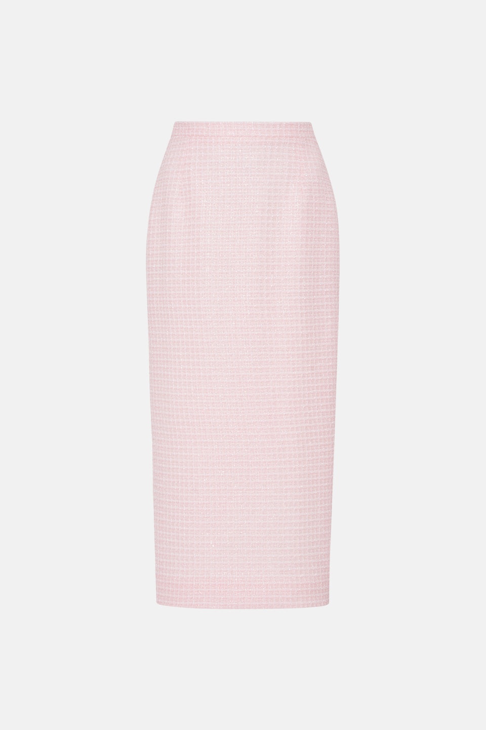 SEQUIN CHECKED TWEED MIDI SKIRT - 1