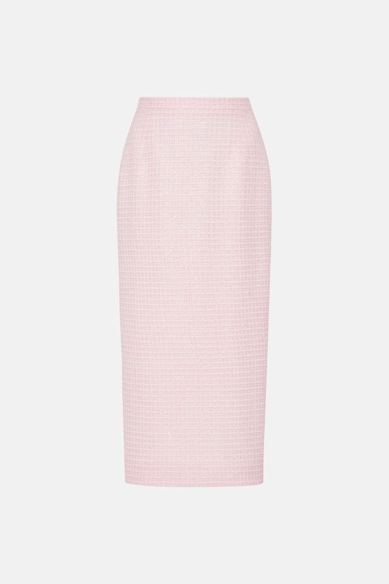 SEQUIN CHECKED TWEED MIDI SKIRT 1